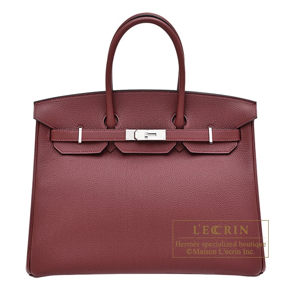 Hermes Birkin bag 35 Rouge H Togo leather Silver hardware