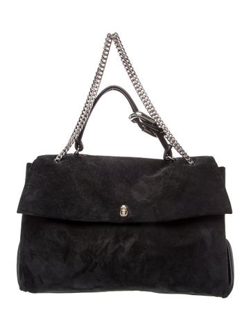Suede Top Handle Bag