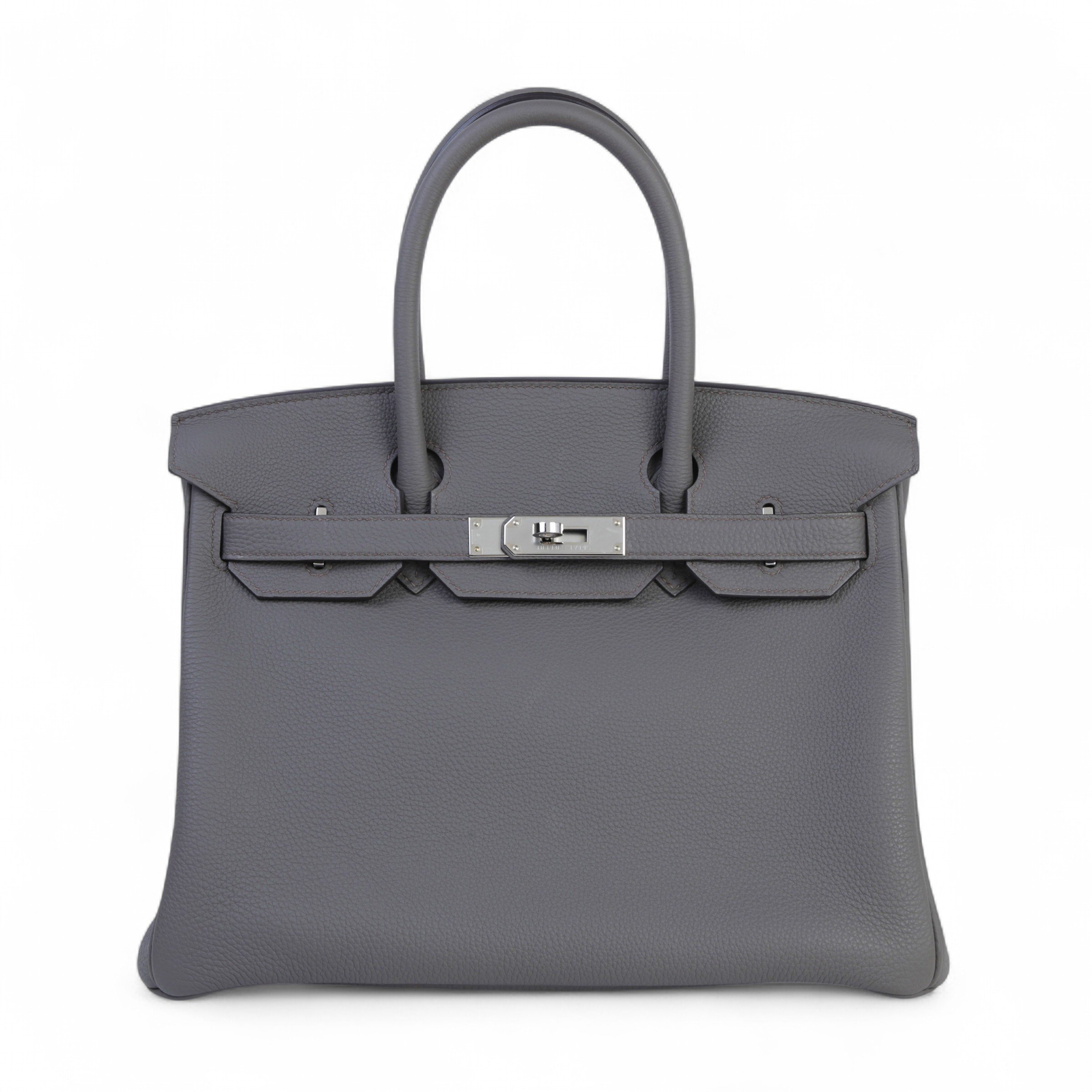 Hermes Very Good ( Rank A)  HERMÈS  Birkin 30 Etain (8F) Togo Palladium hardware Z (2021)