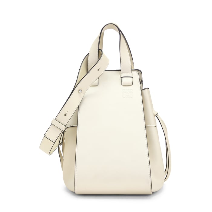 Loewe White Calfskin Hammock Drawstring Bag Small