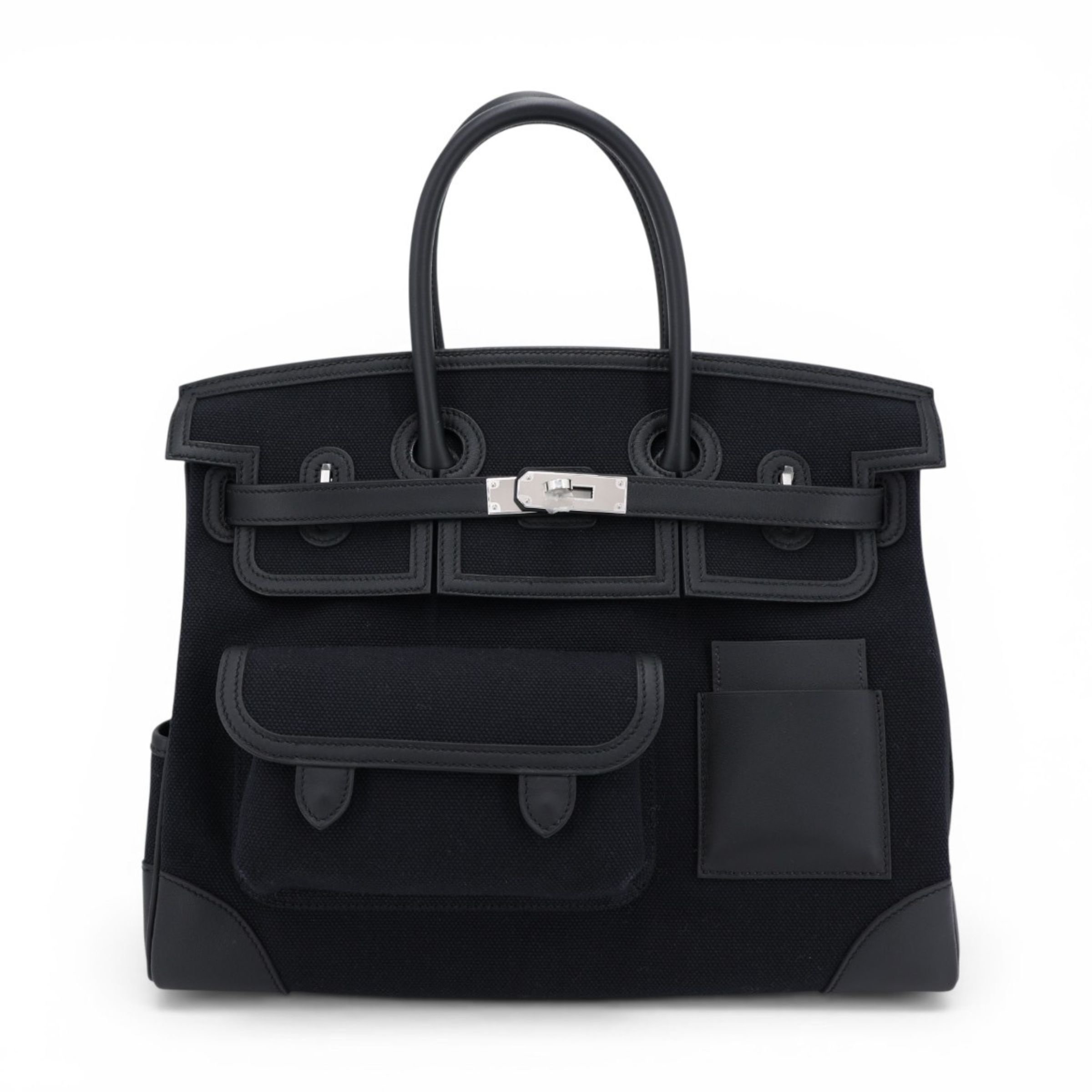 Hermes Unused ( Rank NS ) HERMÈS Limited Edition Birkin Cargo 35 Noir (89) Toile H canvas Swift Palladium hardware U (2022)