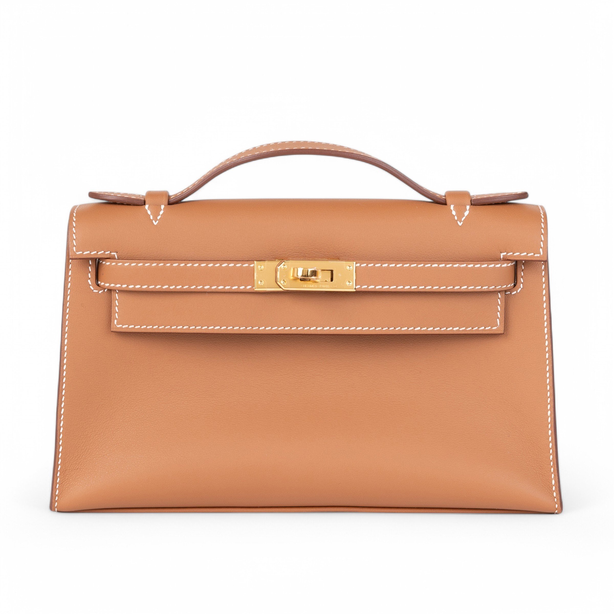 Hermes Unused ( Rank NS ) HERMÈS Kelly Pochette Gold (37) Swift Gold hardware B (2023)