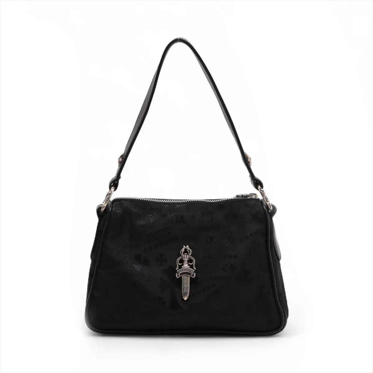 Chrome Hearts Chrome Hearts chicken nuggets Shoulder bag Nylon & Leather Black × Silver large