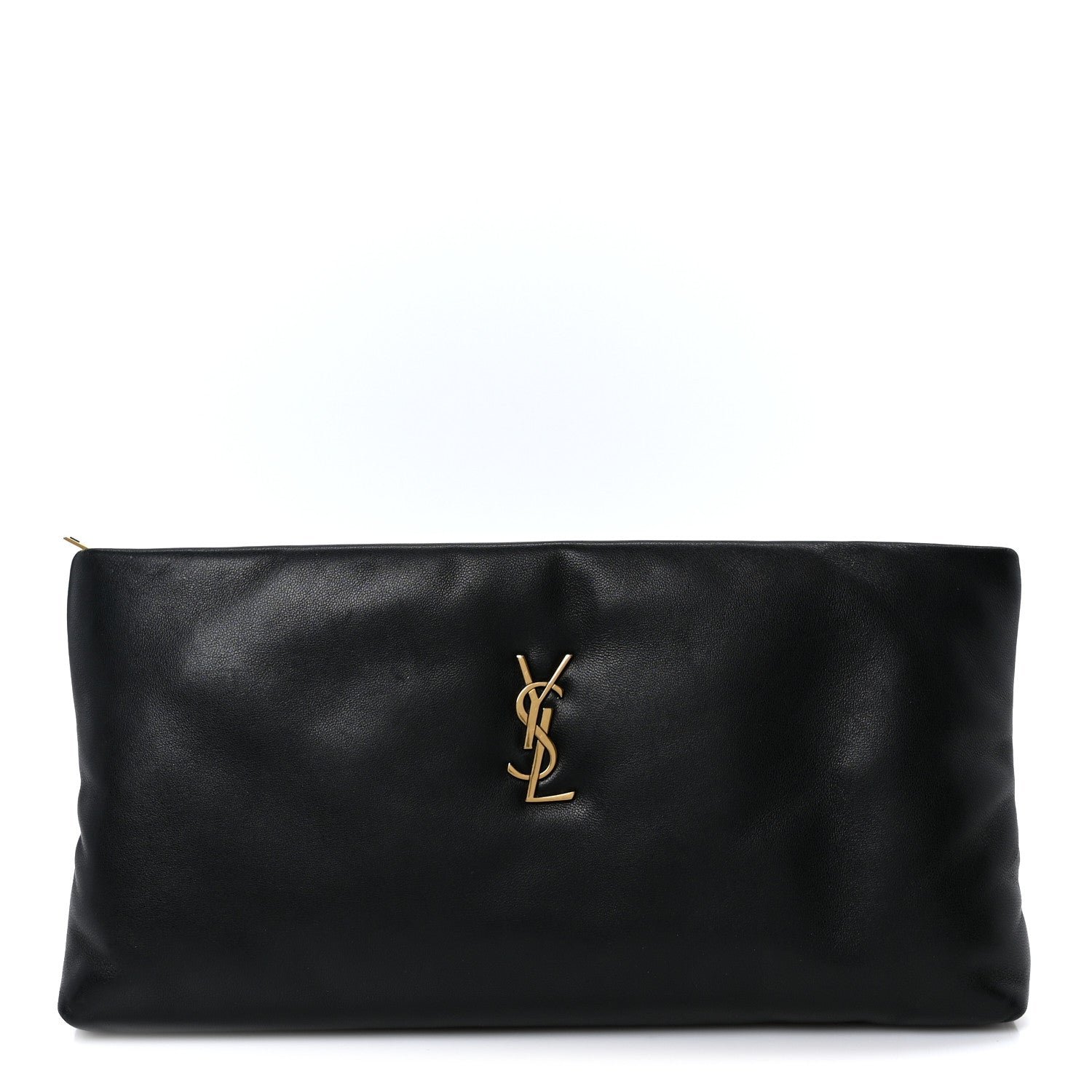 Saint Laurent Lambskin Long Calypso Pouch Black