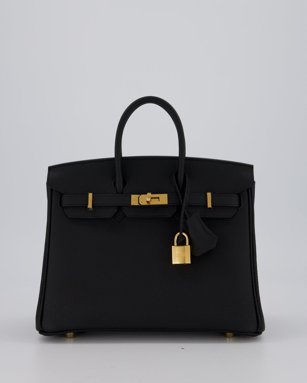 Hermes Hermès Birkin 25 Retourne Bag in Noir Togo Leather with Gold Hardware