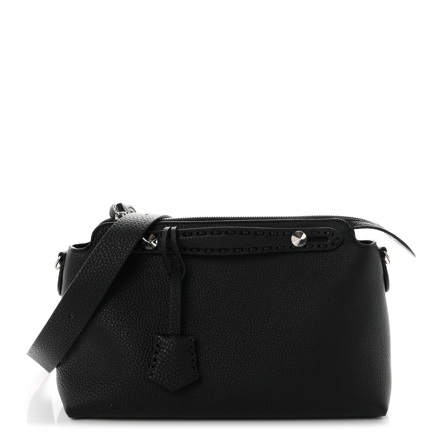 Fendi Cuoio Romano Selleria Medium By The Way Boston Bag Black