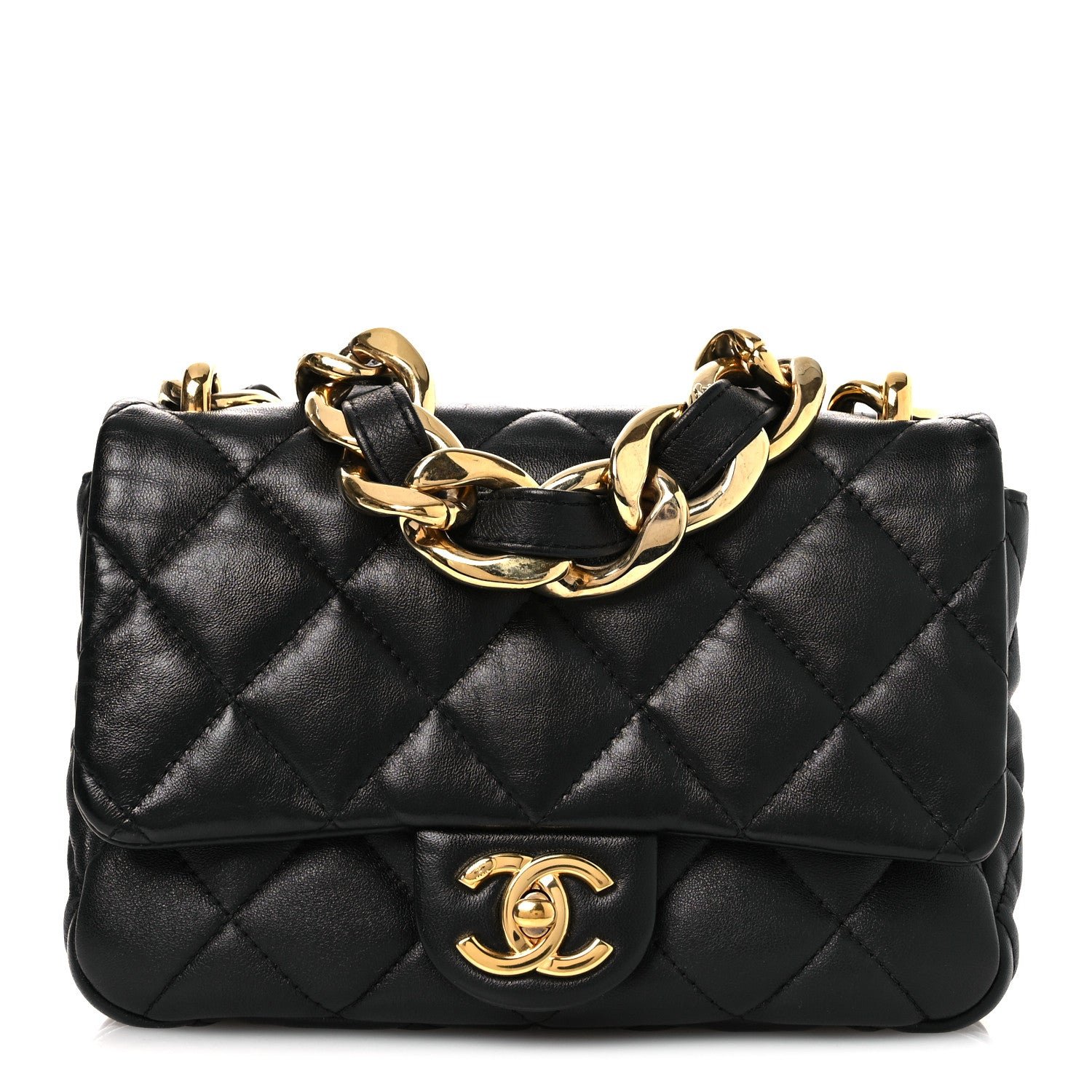 Chanel Lambskin Quilted Small Funky Town Flap Black
