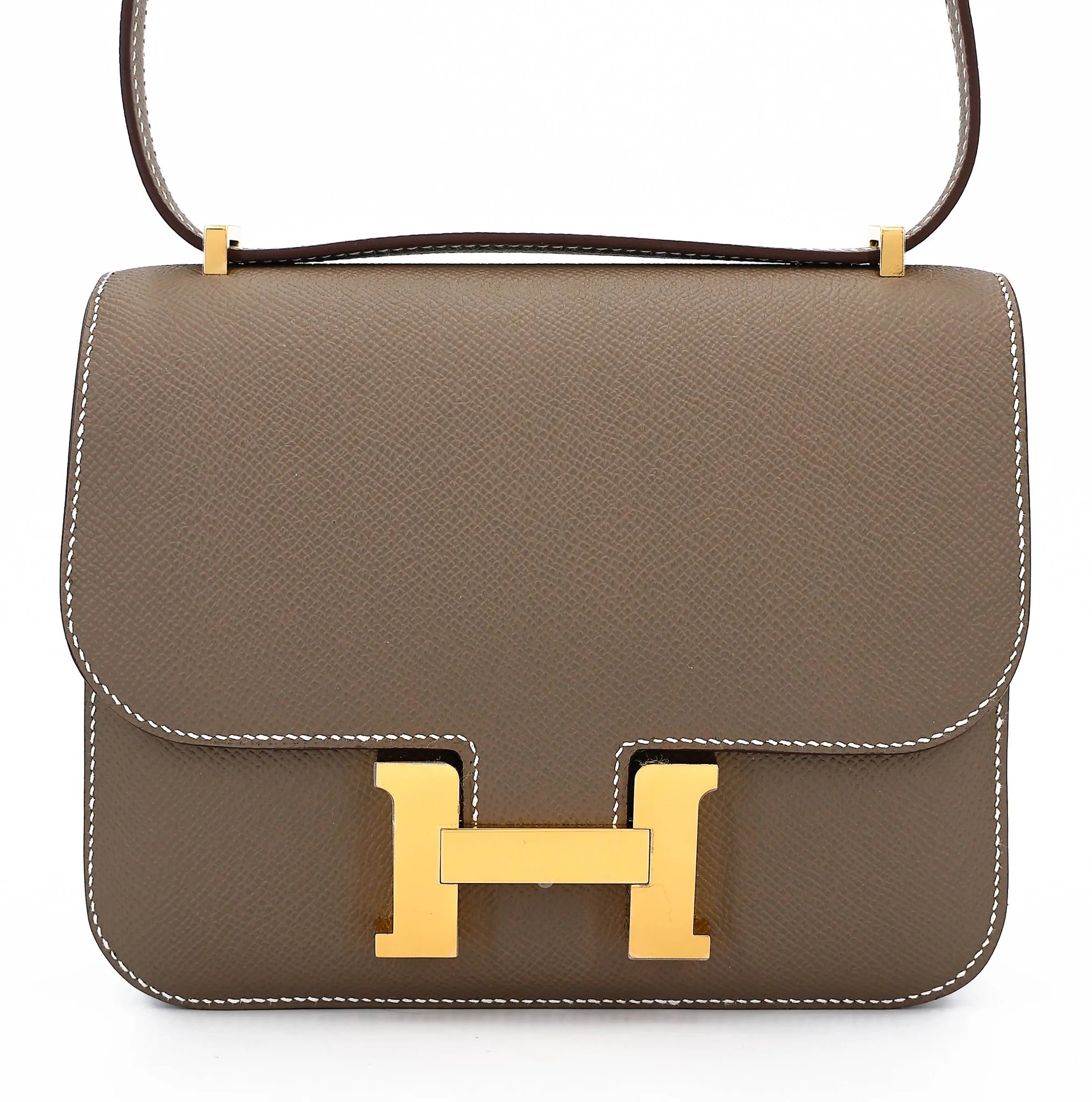 Brand New ( Rank N ) HERMÈS Constance Mini Etoupe (18) Epsom Gold hardware G (2026)