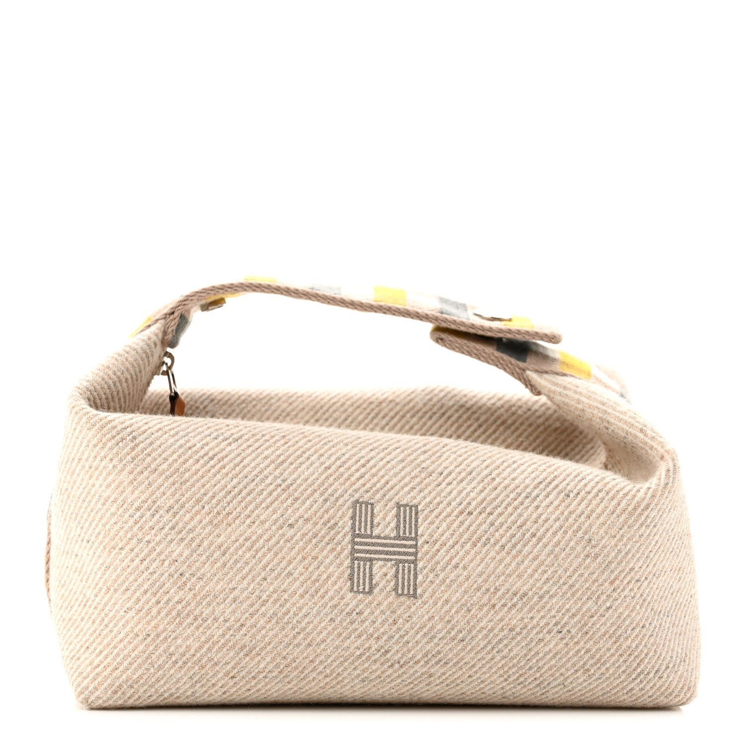 Hermes Wool Small Au Carre Bride-A-Brac Pouch Seigle