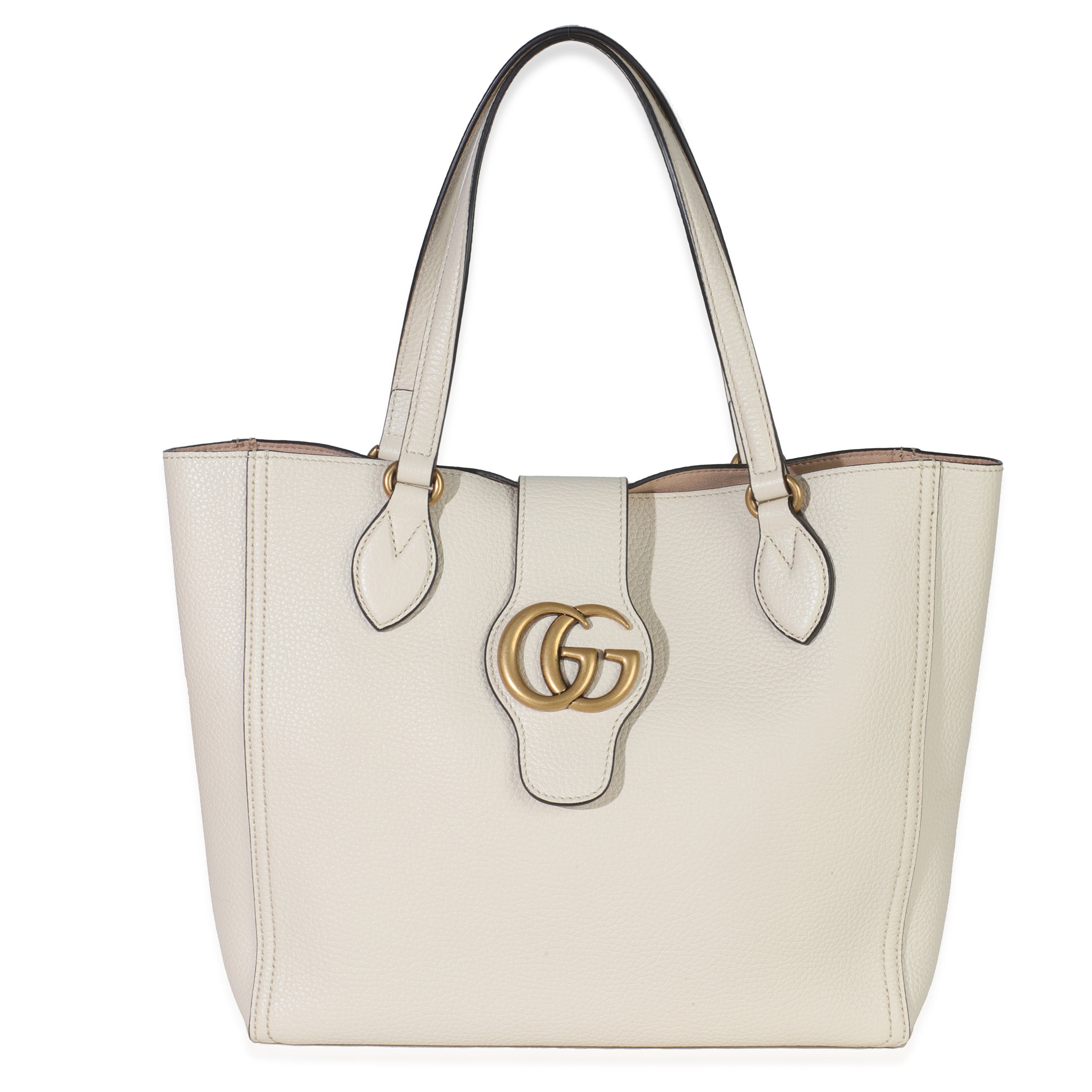 Gucci White Calfskin GG Marmont Tote