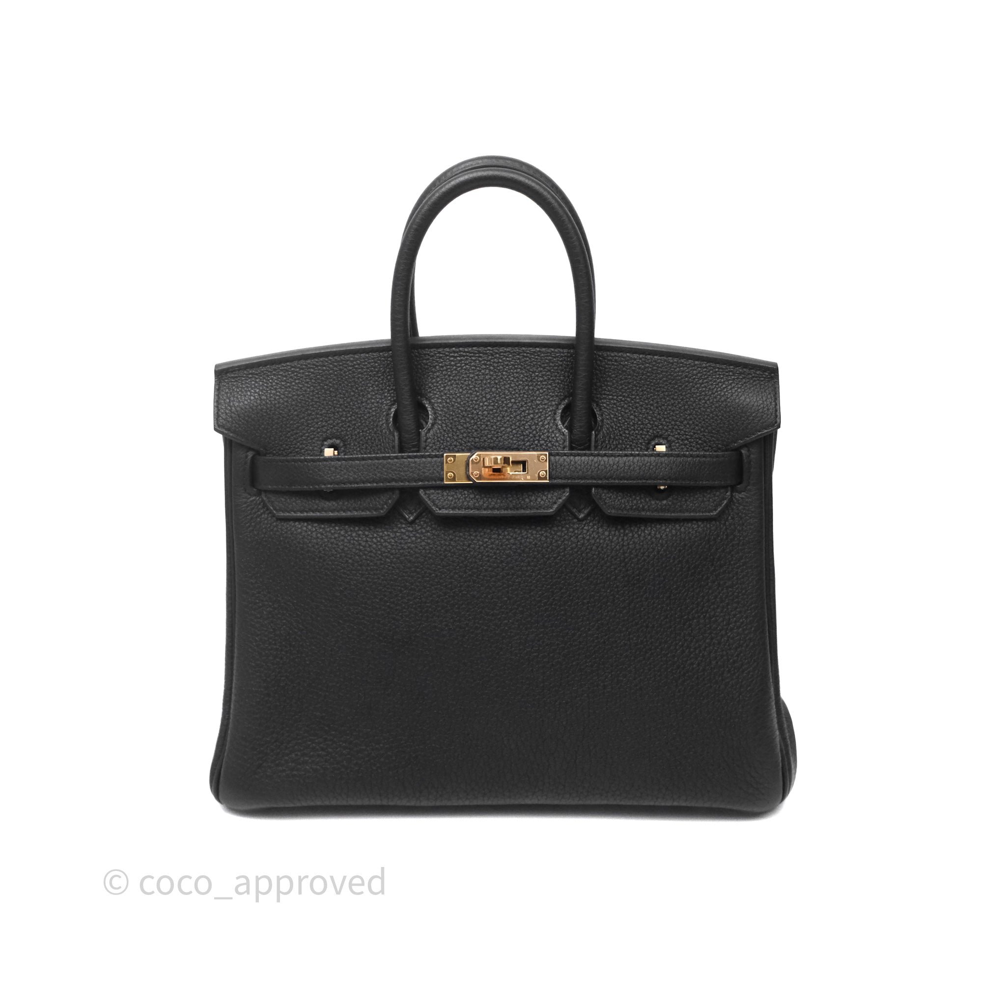 Hermès Birkin 25 Noir 89 Togo Rose Gold Hardware