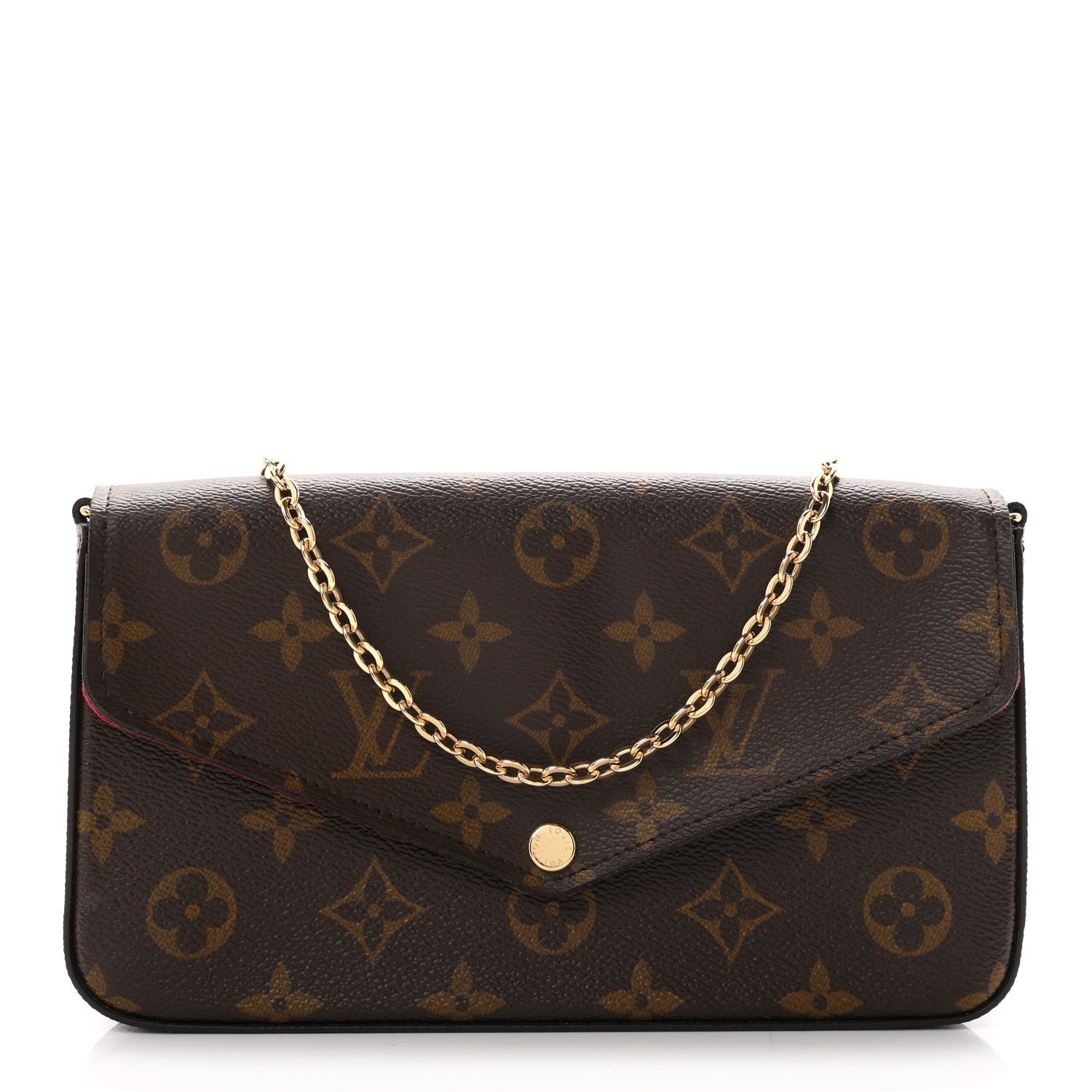Louis Vuitton Louis Vuitton Monogram Pochette Felicie Chain Wallet Fuchsia