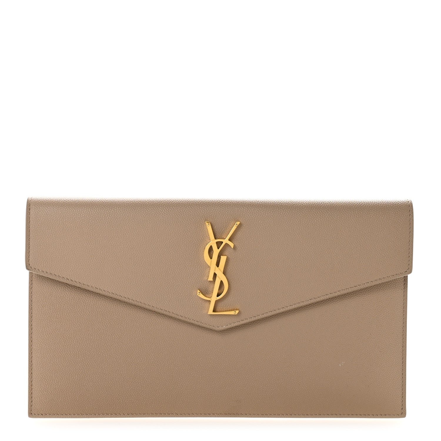 Saint Laurent Grain De Poudre Uptown Pouch Dark Beige