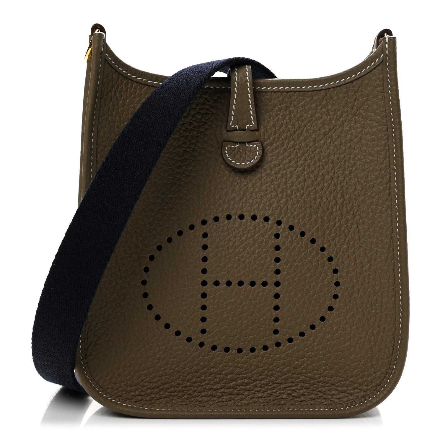 Hermes Taurillon Clemence Amazone Evelyne TPM Etoupe Bleu Indigo
