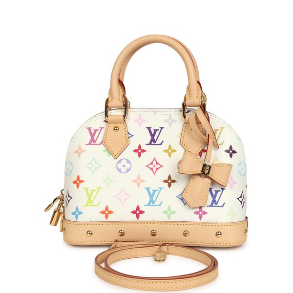 Louis Vuitton X Takashi Murakami Alma NM BB White Multicolored Monogram Gold Hardware