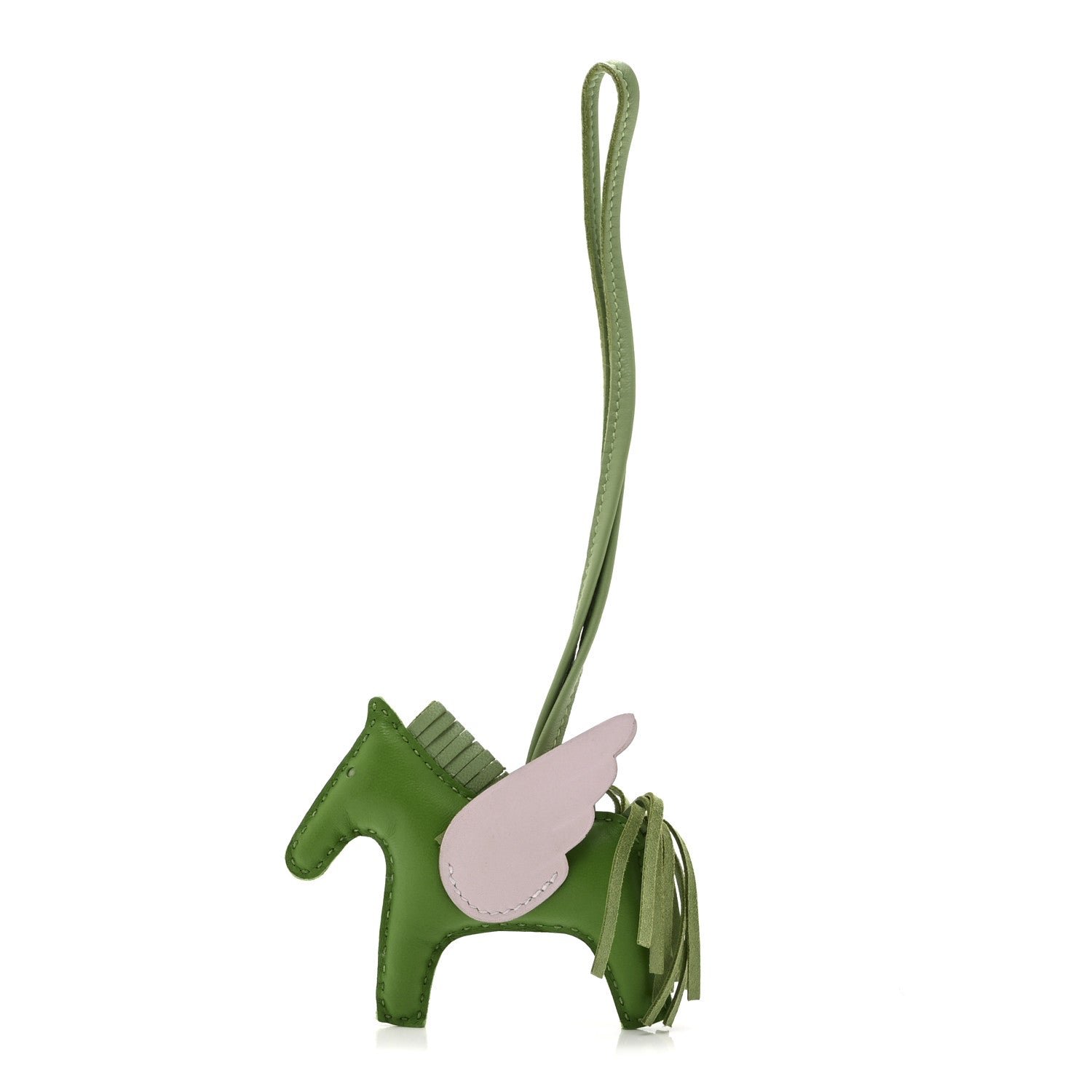 Hermes Milo Lambskin Grigri Rodeo Pegase Horse Bag Charm PM Vert Yucca Vert Criquet Mauve Pale