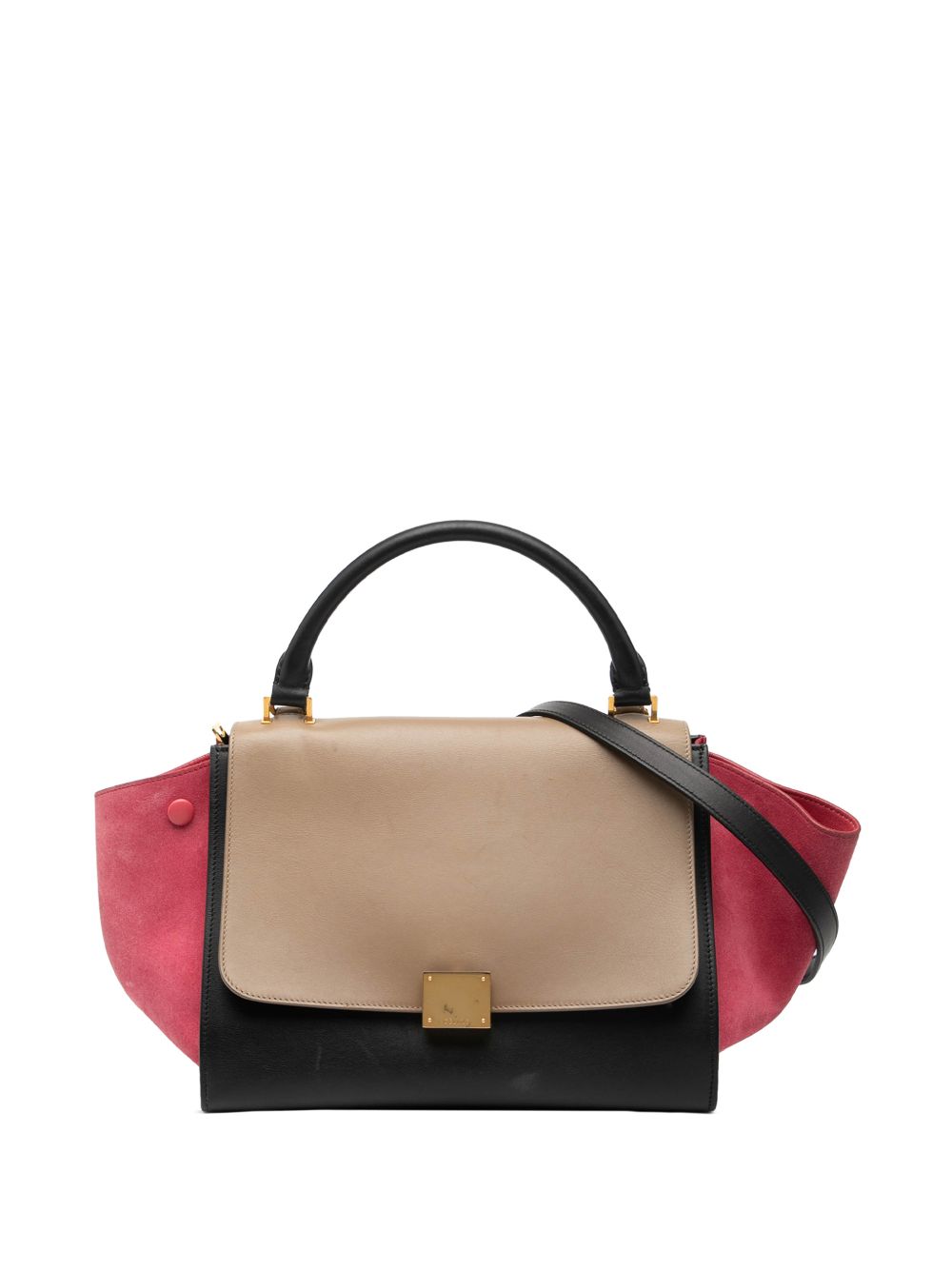 2014 Small Tricolor Calfskin and Suede Trapeze satchel