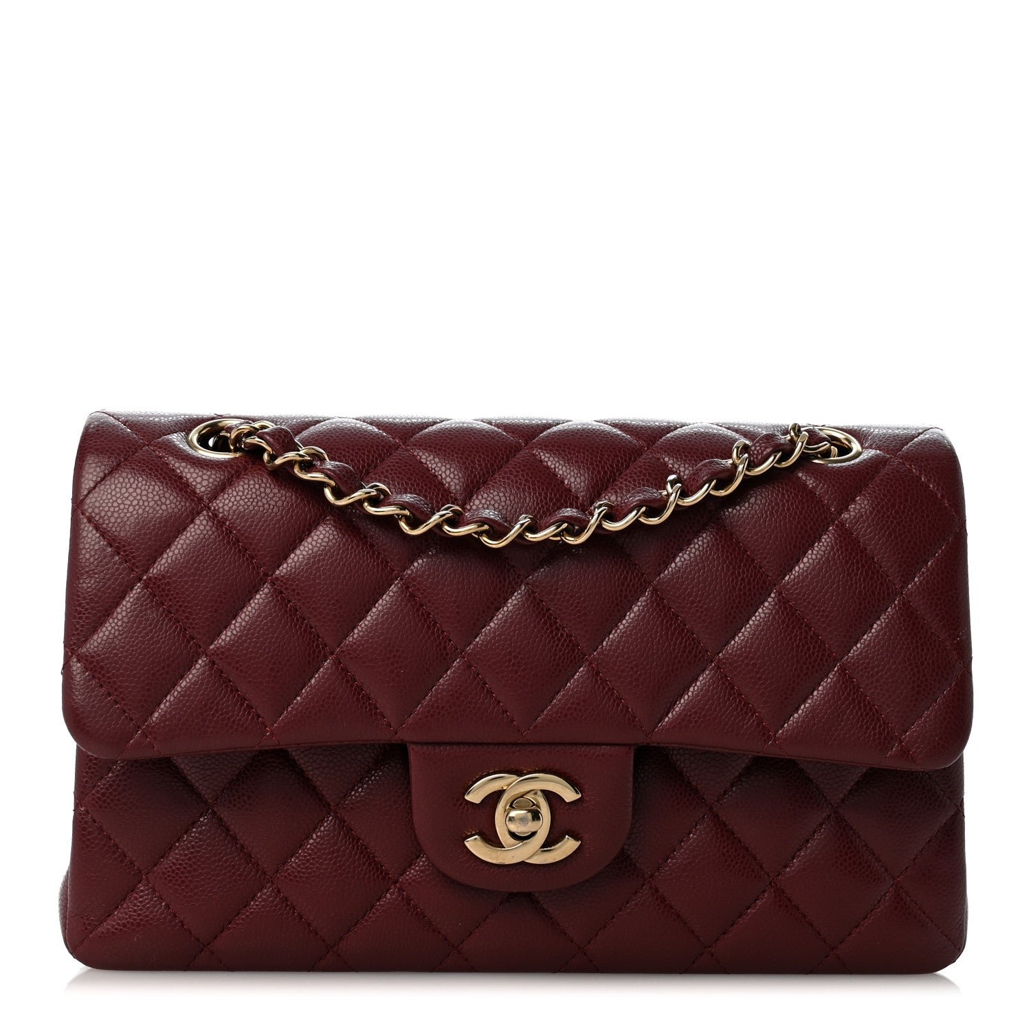 Chanel Caviar Quilted Small Double Flap Burgundy