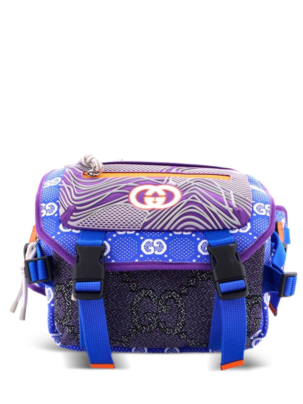 Buckle Flap Chest Strap GG Fabric with Rubber backpack