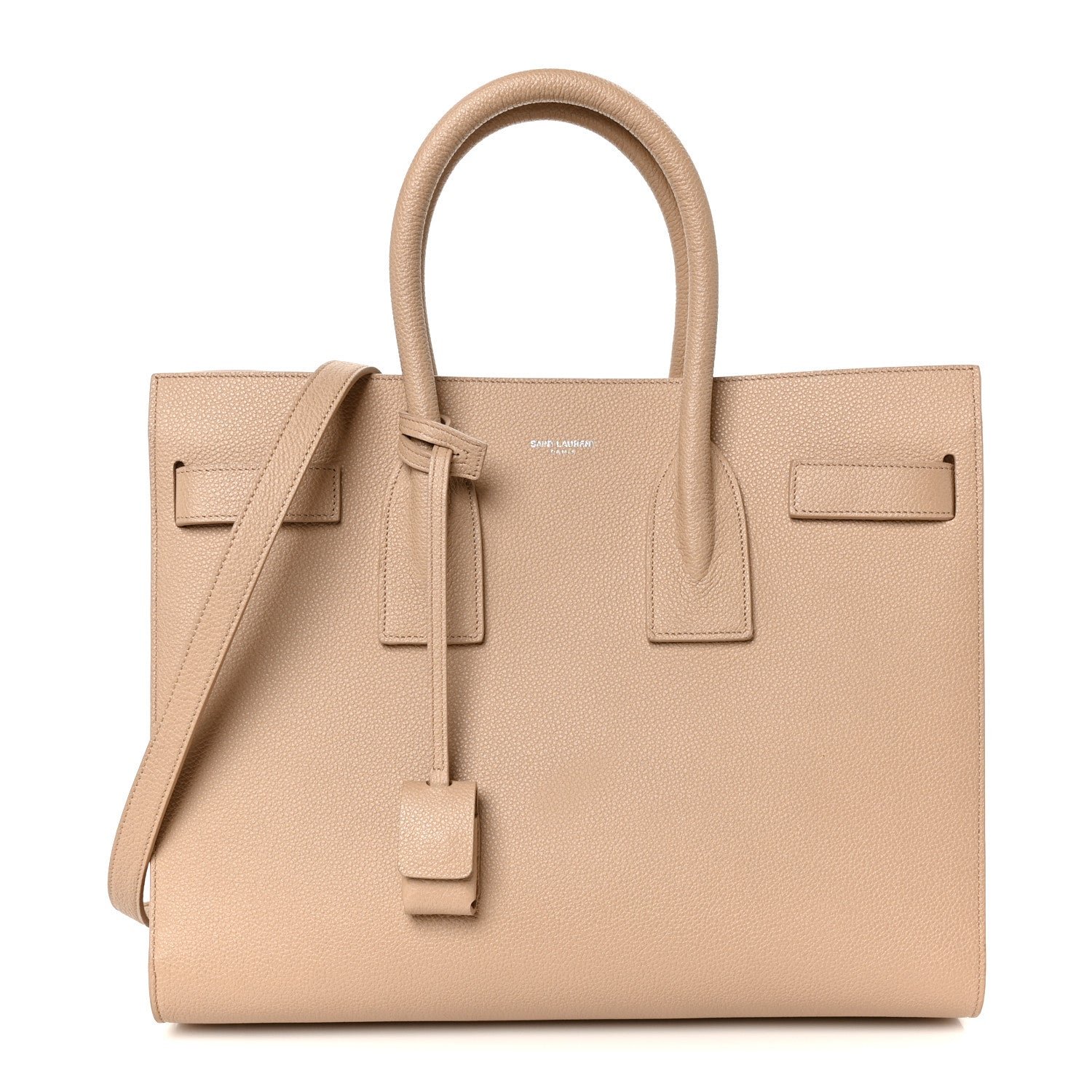 Saint Laurent Grain De Poudre Small Sac De Jour Dark Beige