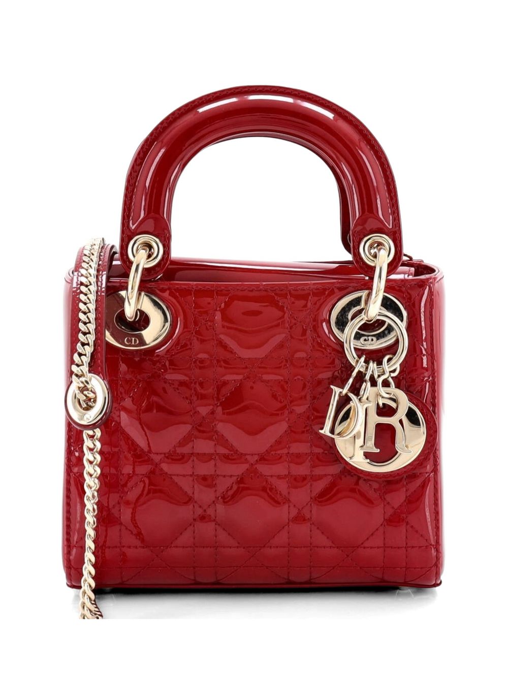 Lady Dior Chain Bag Cannage Quilt Patent Mini satchel