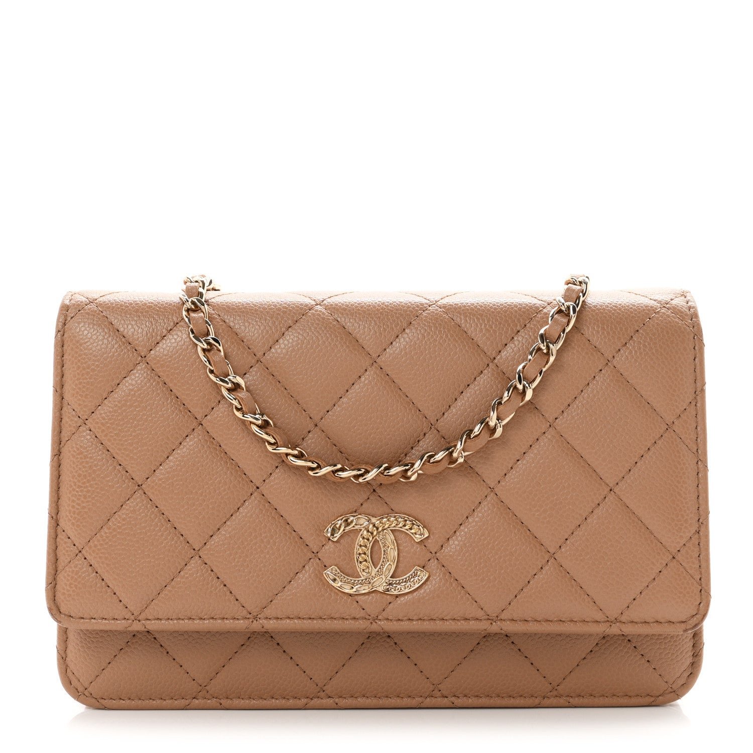 Chanel Caviar Quilted Multi Chain Wallet On Chain WOC Beige