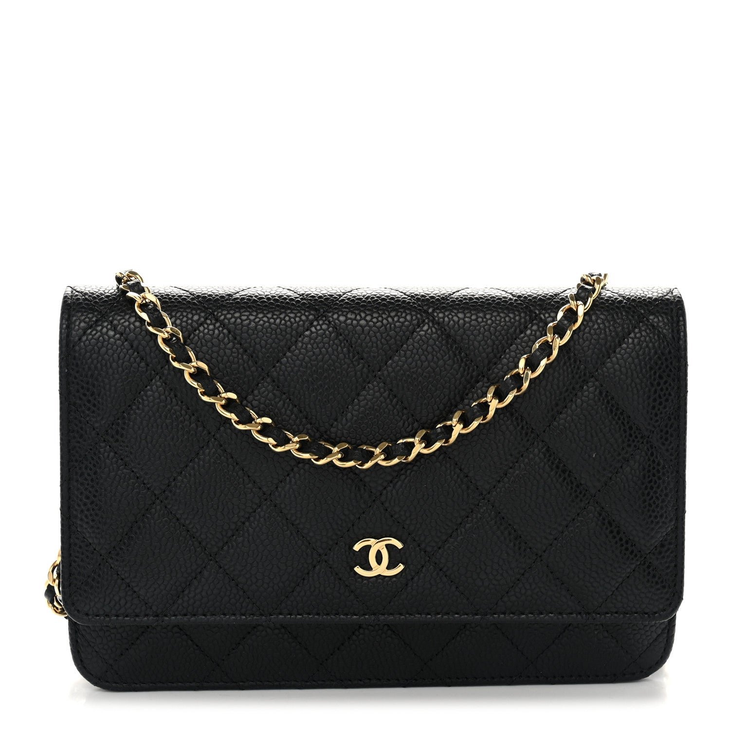 Chanel Caviar Quilted Wallet on Chain WOC Black
