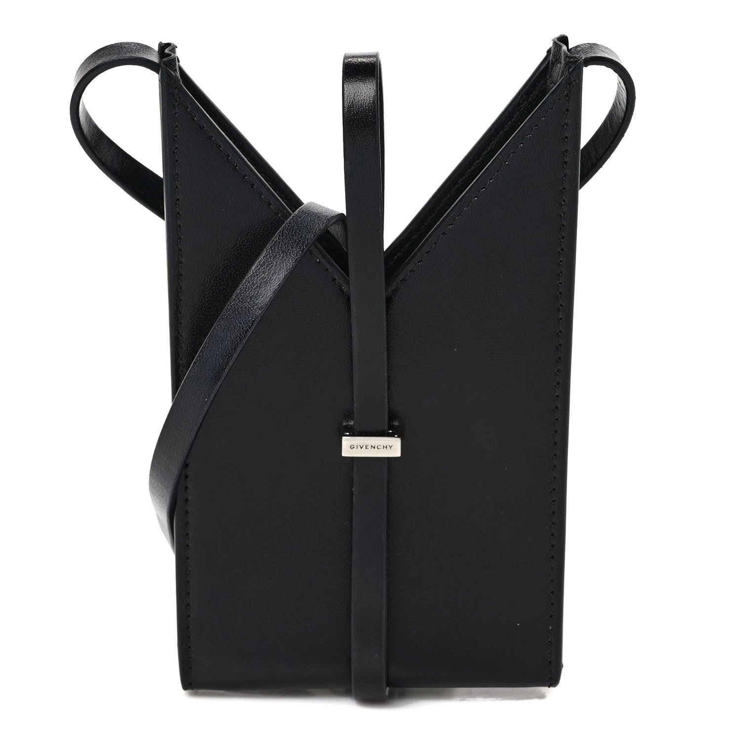 Givenchy Calfskin Mini Cut Out Phone Crossbody Pouch Black