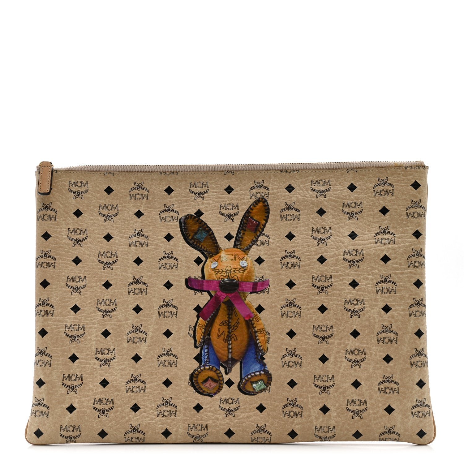 MCM MCM Visetos Rabbit Pouch Beige
