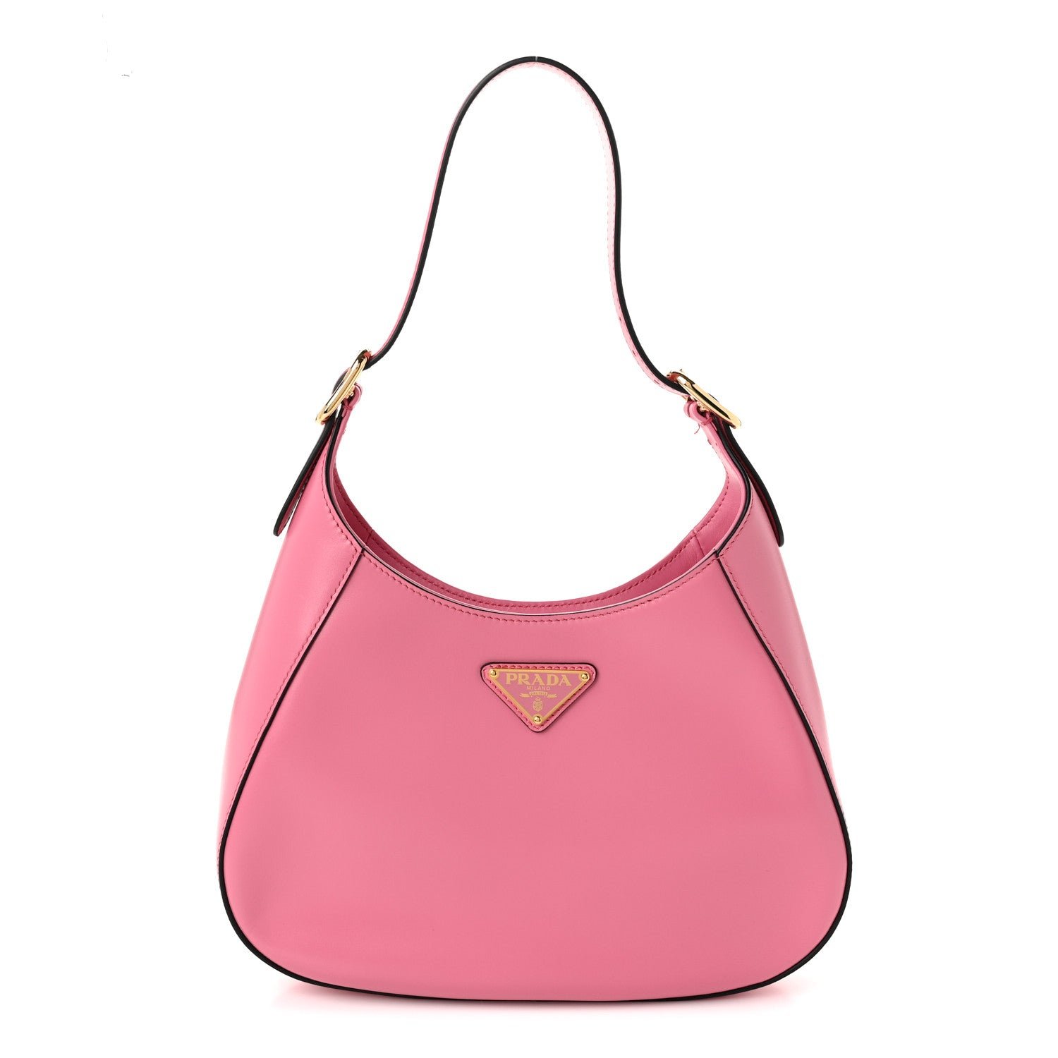 Prada Brushed Calfskin Cleo Adjustable Strap Shoulder Bag Pink