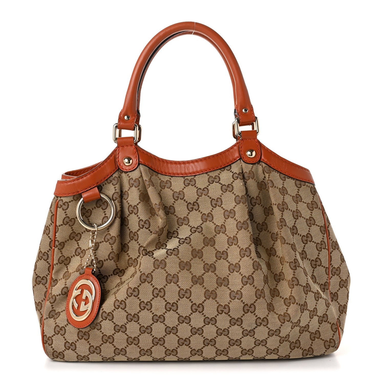 Gucci Monogram Medium Sukey Tote Orange