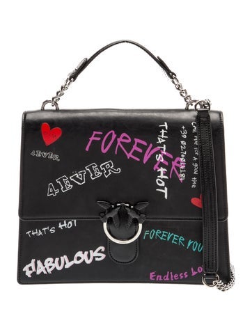 Pinko Leather Top Handle Bag