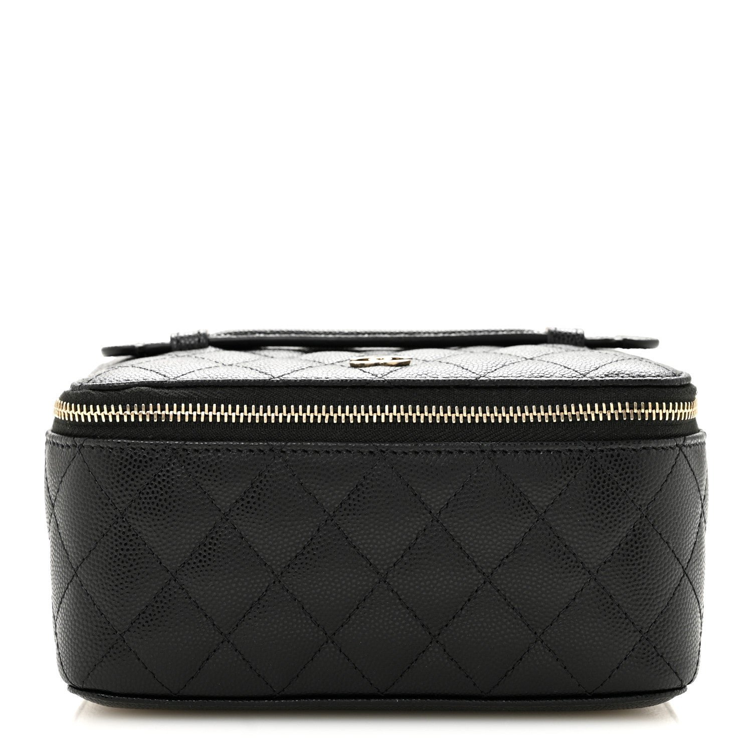 Chanel Caviar Quilted Top Handle Jewelry Case Black