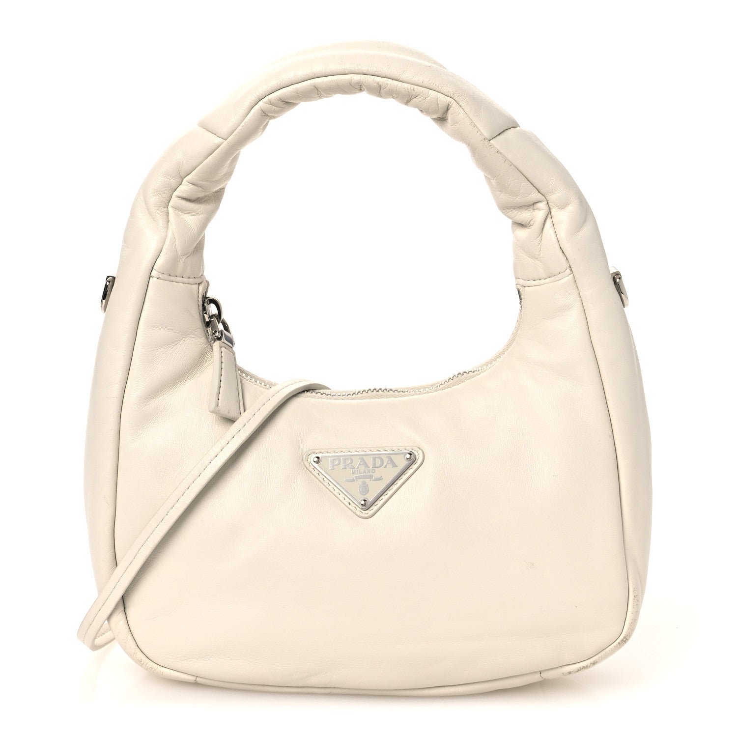 Prada Nappa Soft Padded Mini Bag White