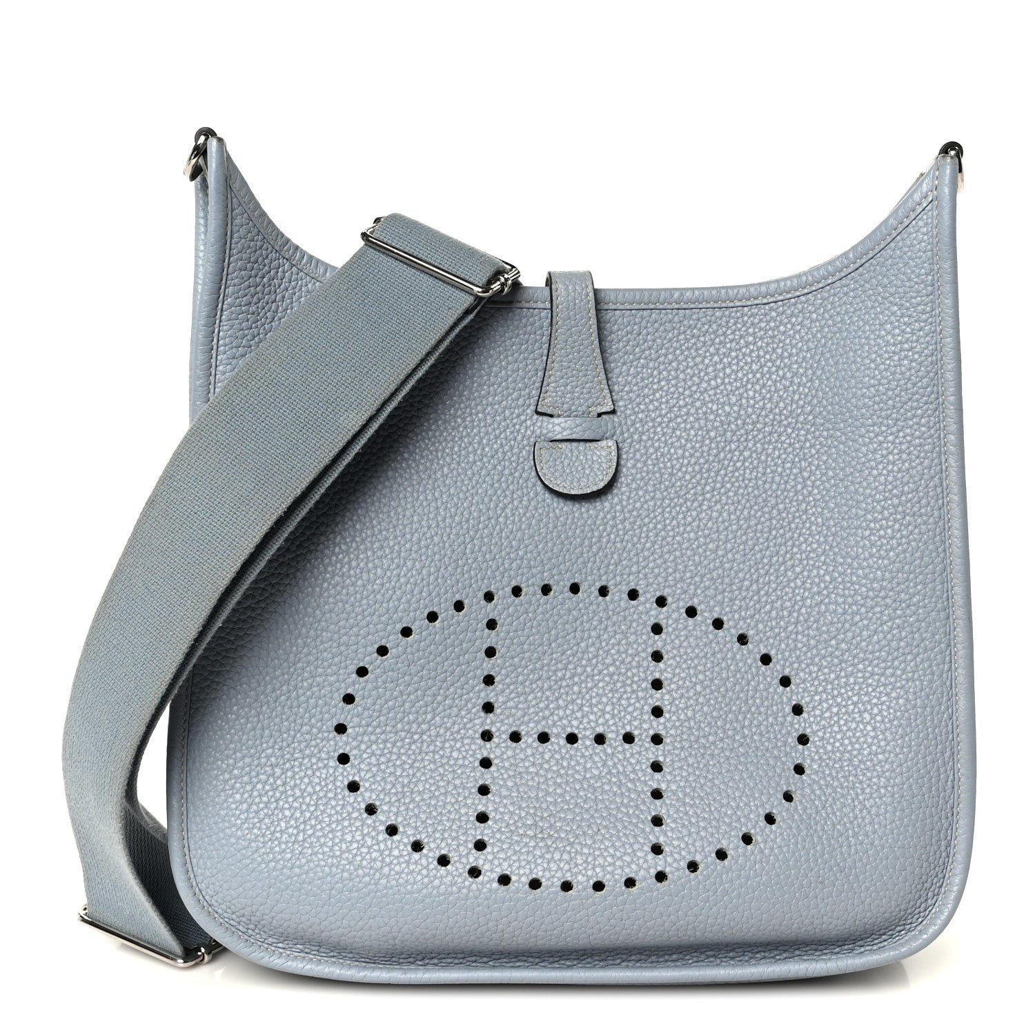 Hermes Hermes Taurillon Clemence Evelyne III PM Bleu Lin