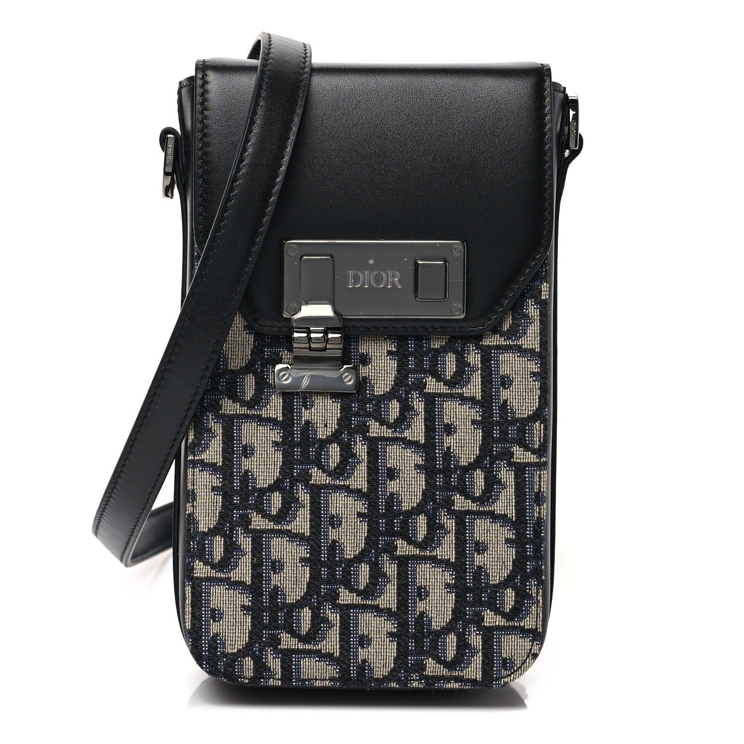 Dior Oblique Calfskin Vertical Pouch Black