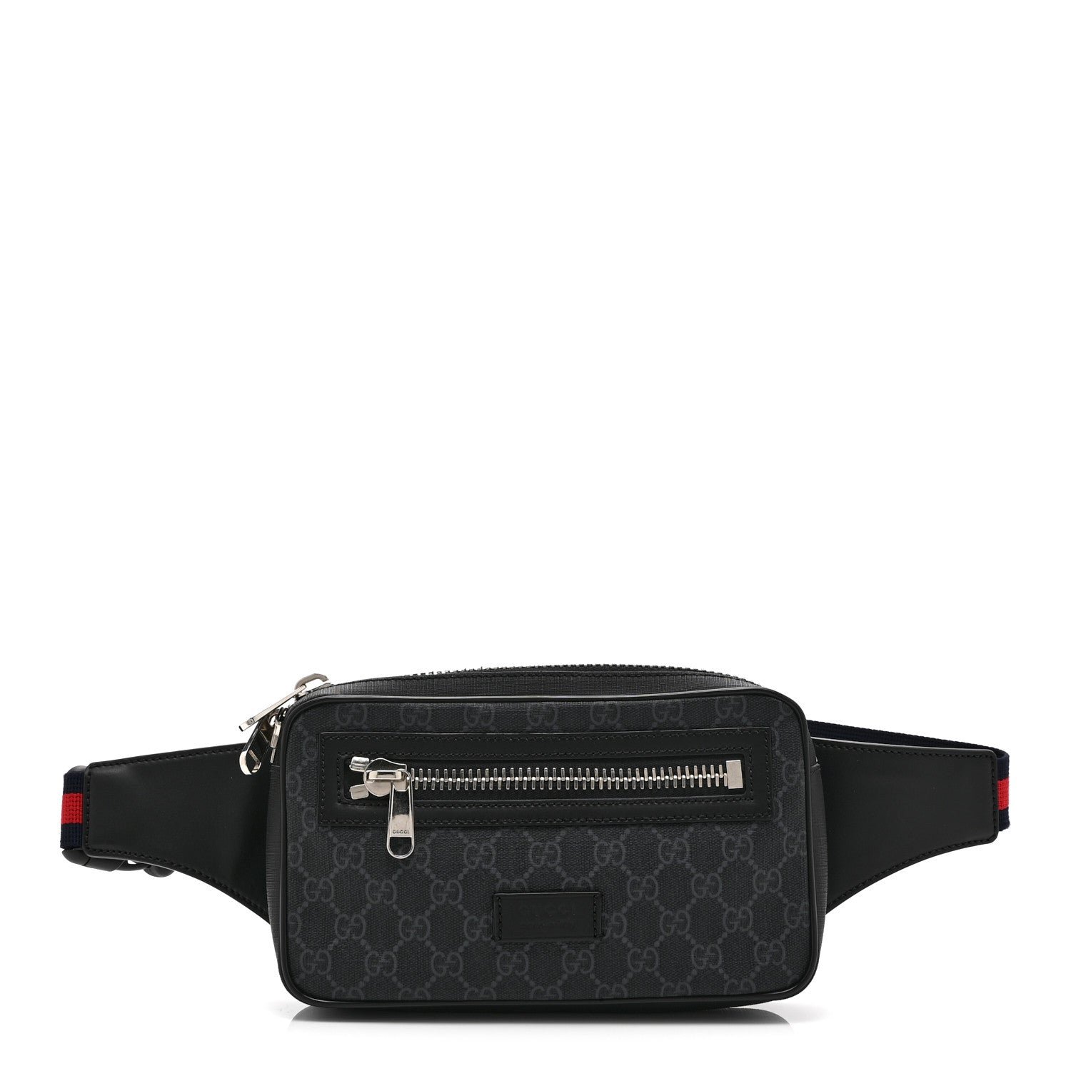 Gucci Soft GG Supreme Monogram Web Belt Bag Black Grey