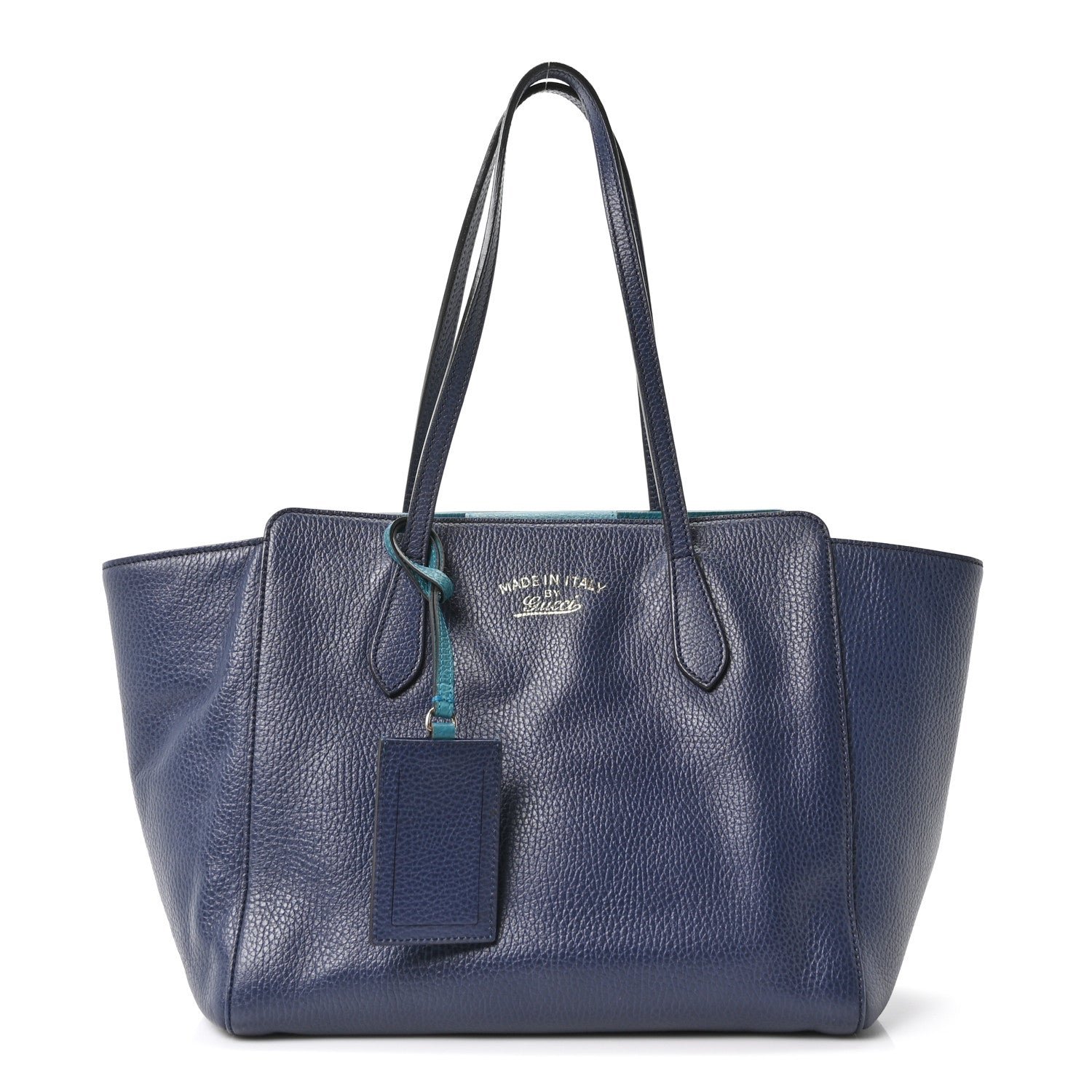 Gucci Dollar Calfskin Small Swing Tote Classic Marine Deep Cobalt