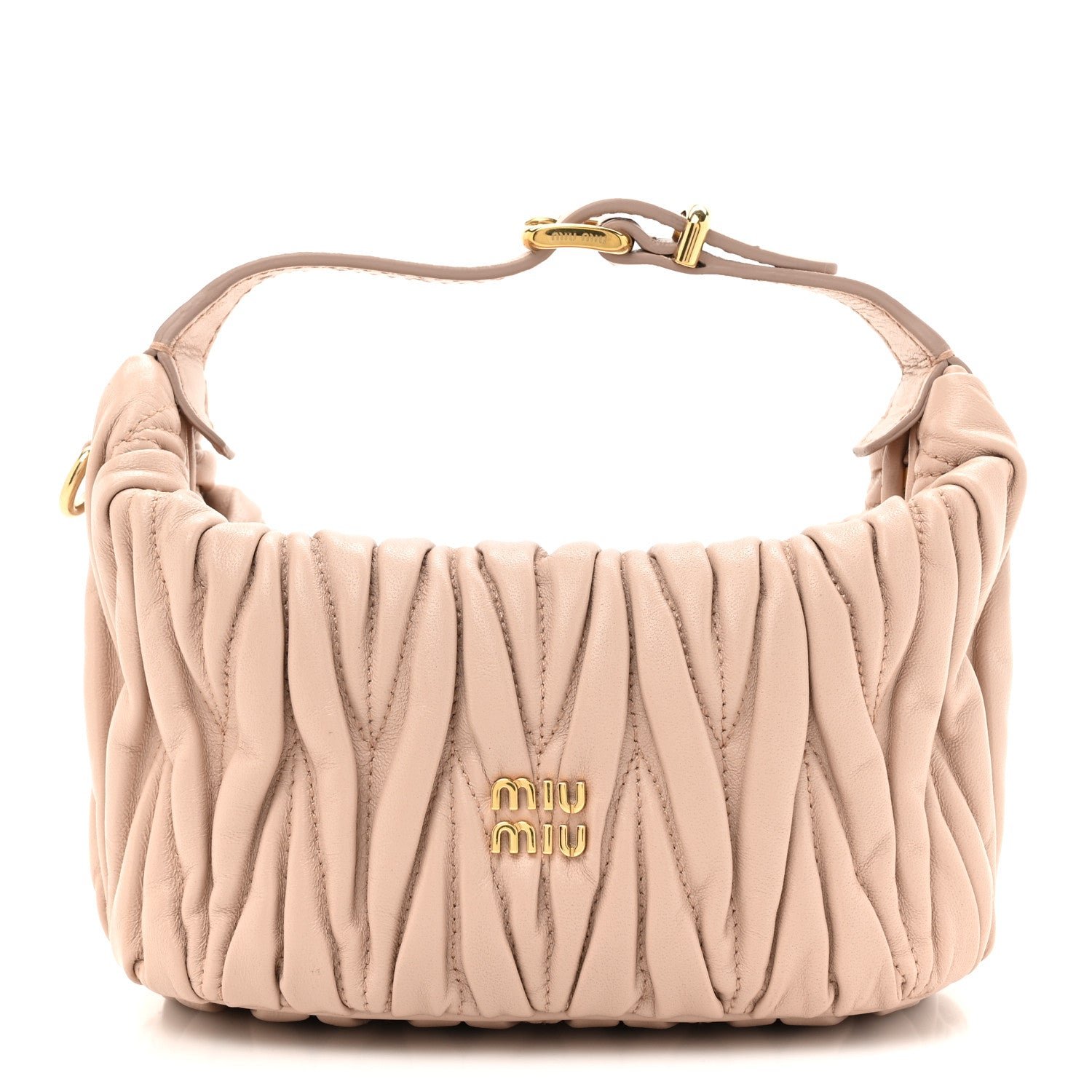 Miu Miu Nappa Matelasse Pouch Powder Pink