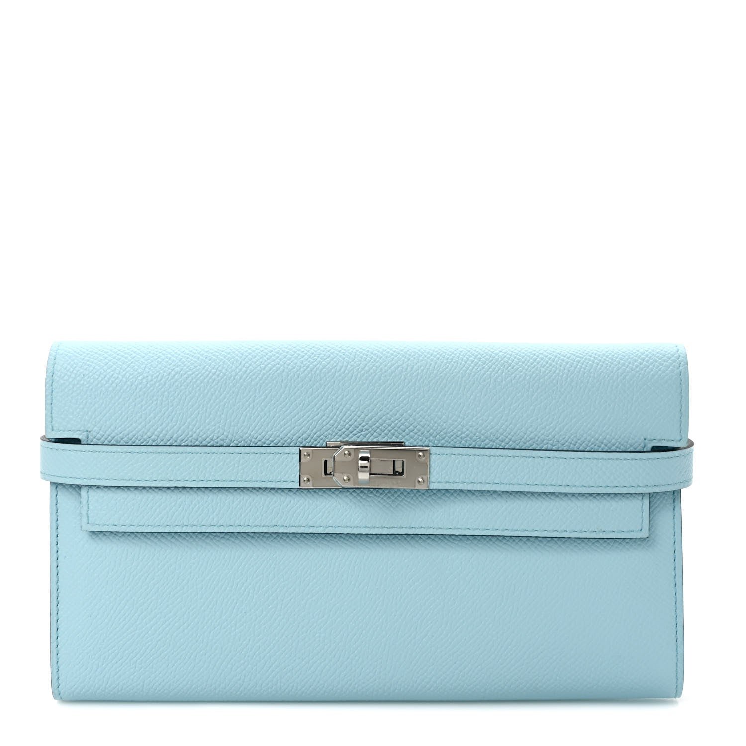 Hermes Epsom Kelly Longue Wallet Bleu Zephyr