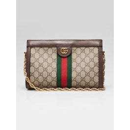 Gucci Beige/Ebony Supreme GG Coated Canvas Vintage Web Ophidia Small Shoulder Bag