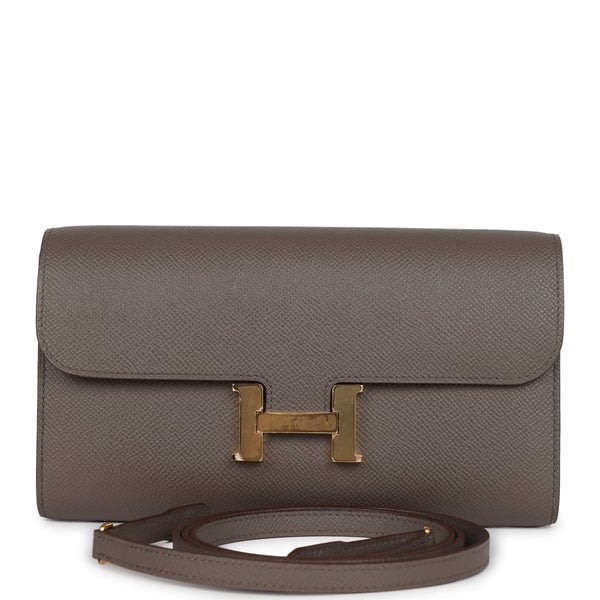 Hermes Hermes Constance Wallet To Go Etain Epsom Gold Hardware