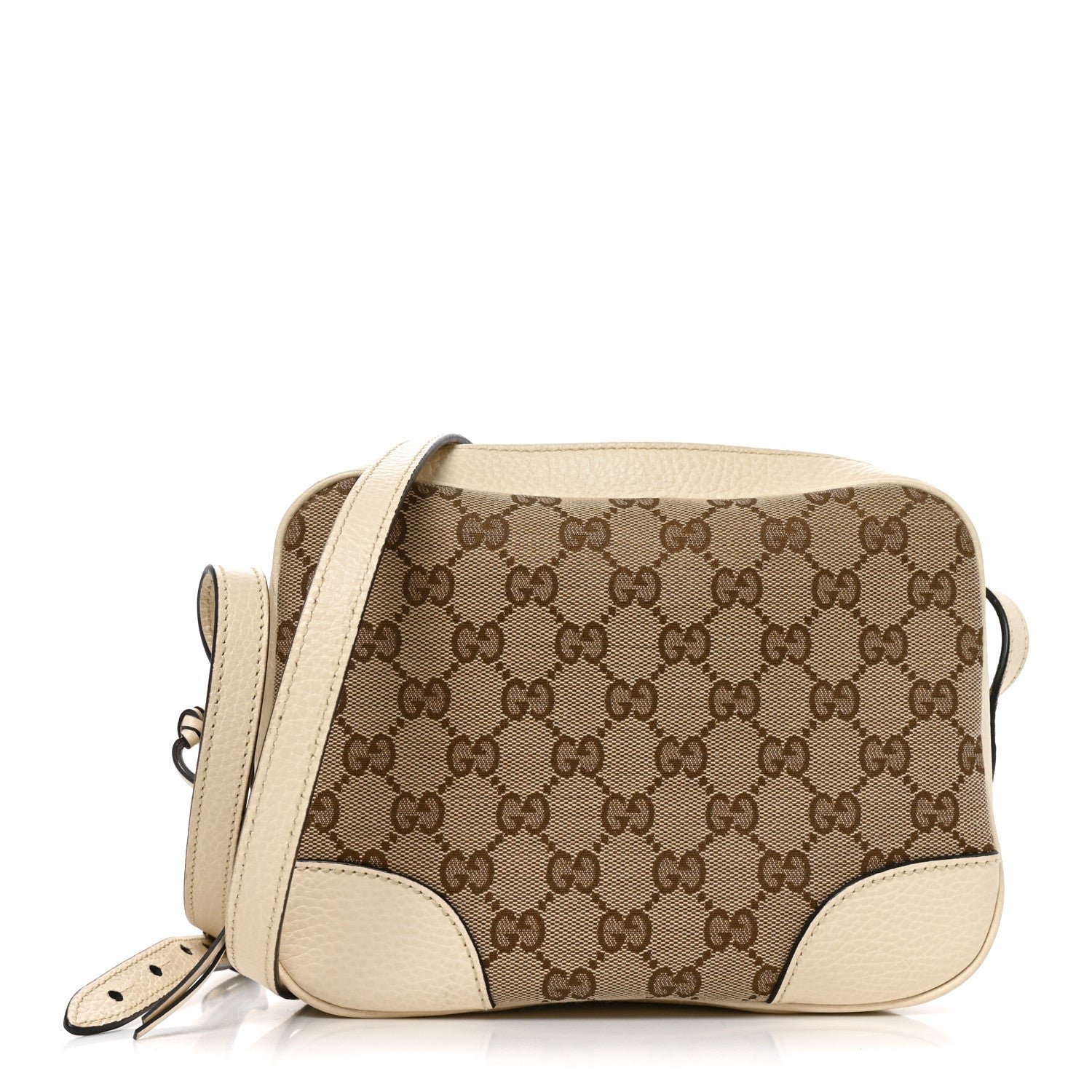 Gucci Monogram Dollar Calfskin Mini Bree Messenger Bag Beige Ebony Avoire