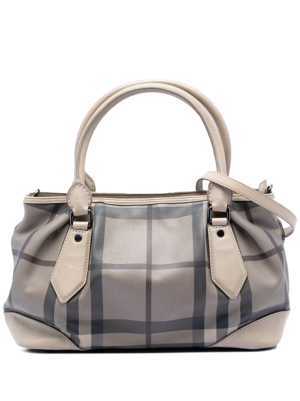 Burberry 2000-2025 Smoke Check Coated Canvas Heathcliff satchel