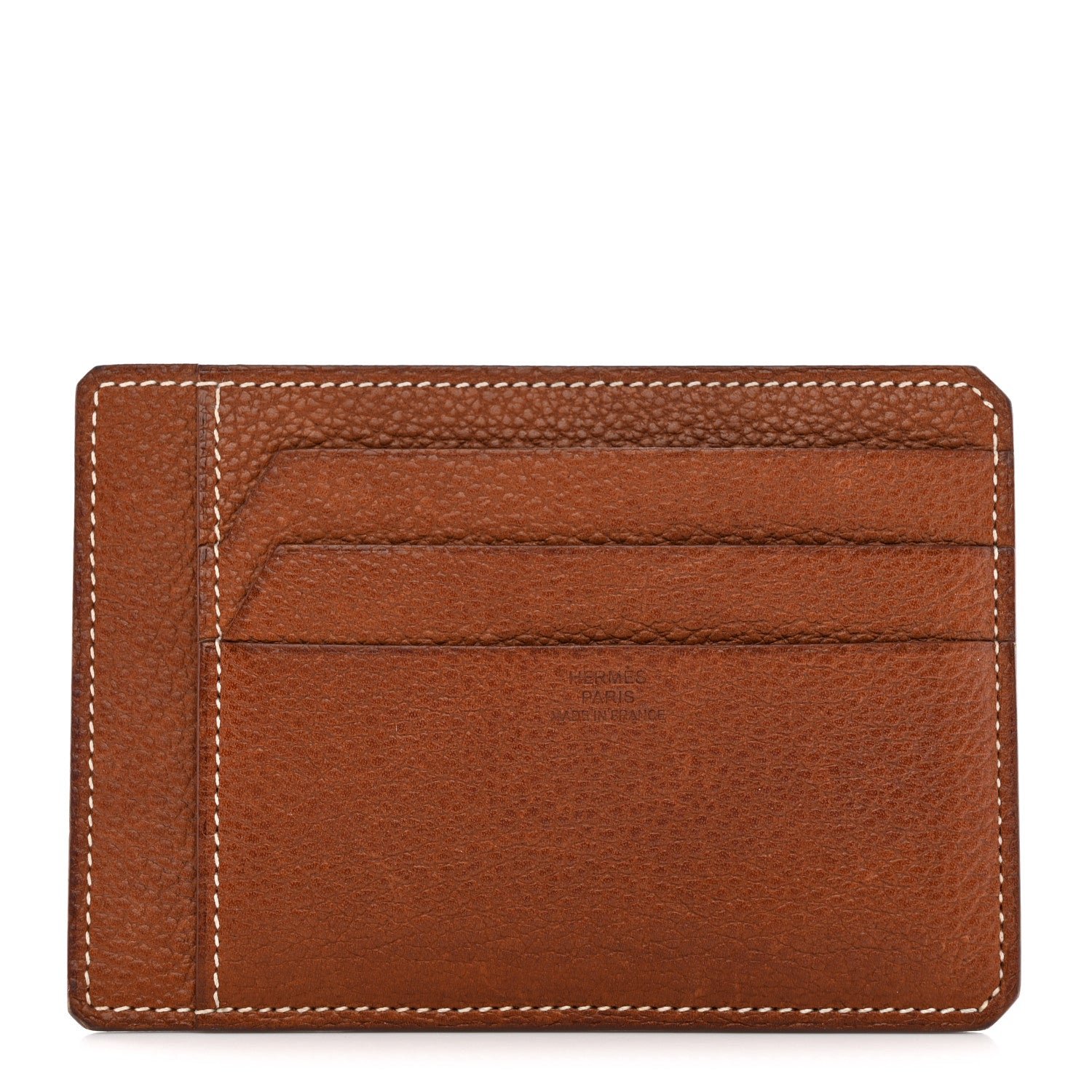 Hermes Barenia Faubourg City 3CC Card Holder Fauve
