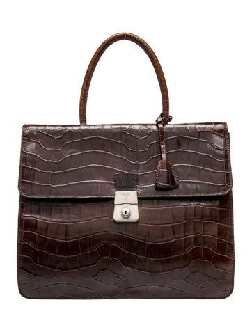 Crocodile Top Handle Bag