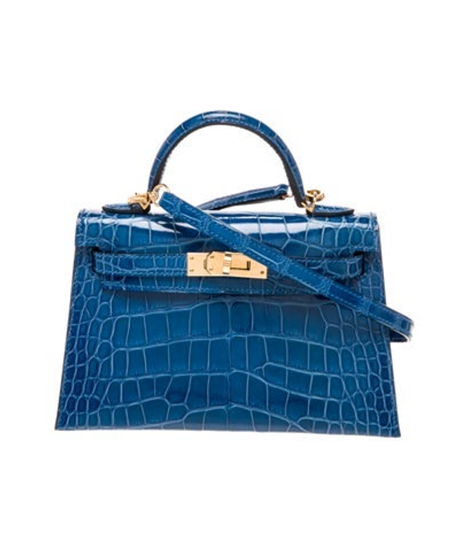 Hermes Special Order Shiny Alligator Mini Kelly Ii Sellier 20