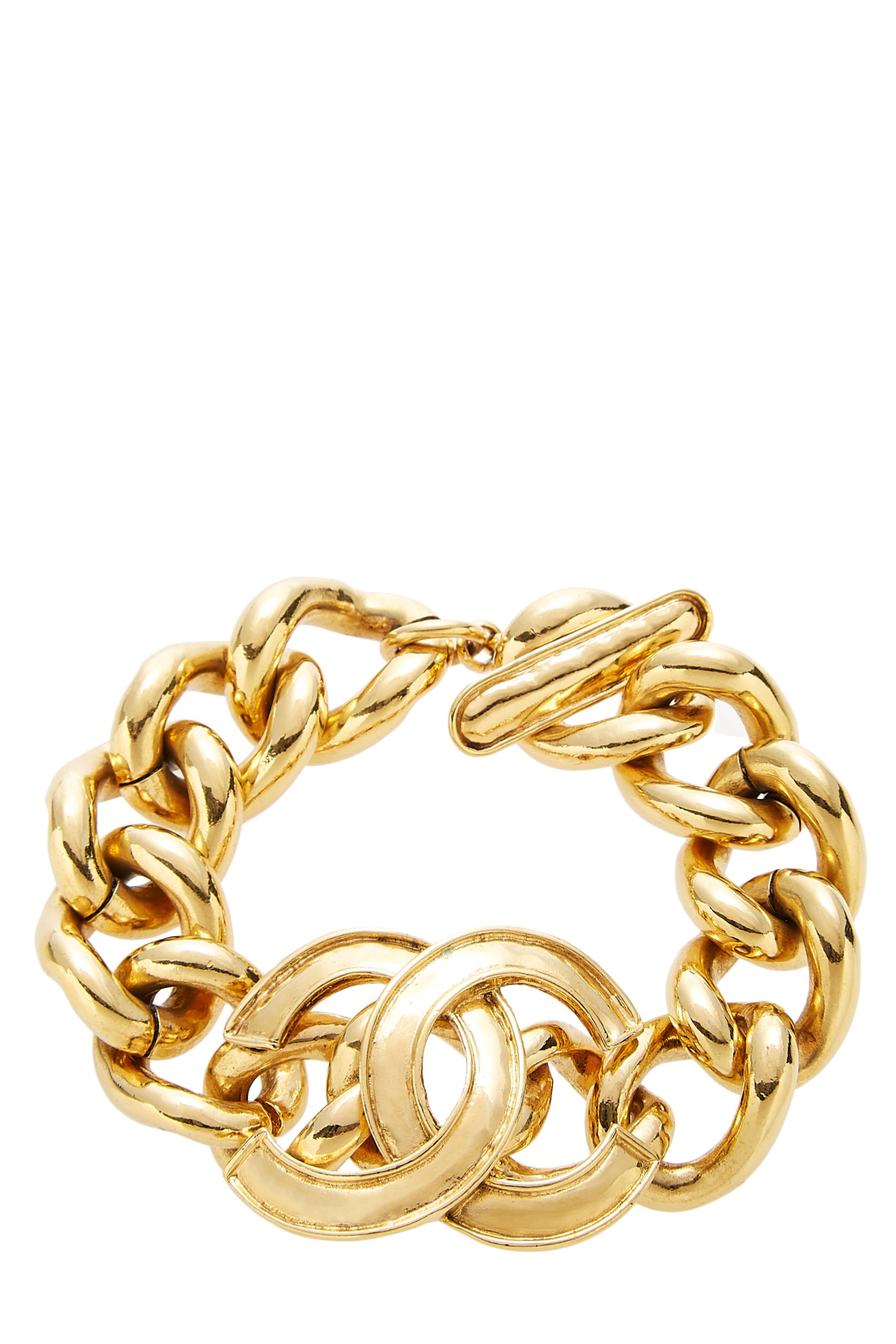 Chanel Gold 'CC' Chain Bracelet Large