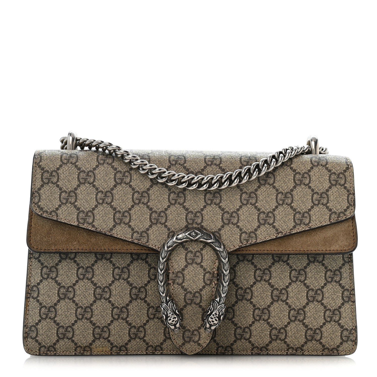 Gucci Supreme Monogram Small Dionysus Shoulder Bag Taupe