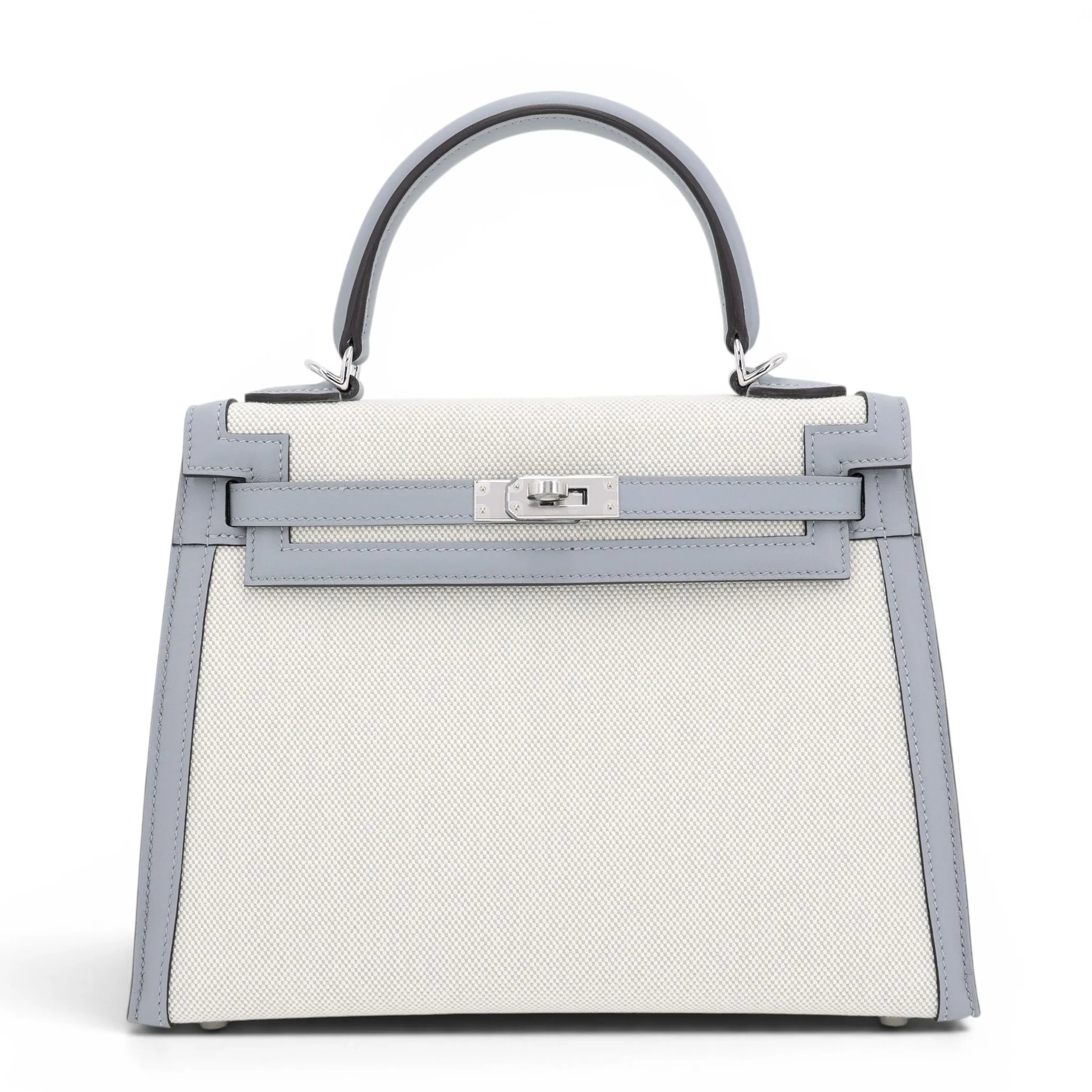 Hermes Kelly 25 Sellier Bleu Glacier (8U) Gris Pantin (P0) Swift Toile H Viking canvas Palladium hardware G (2026)